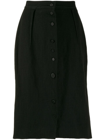 LANVIN Pre-Owned 2005s slim buttoned skirt in black