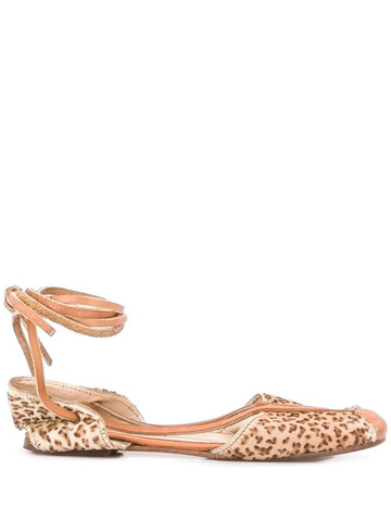 Kenzo Pre-Owned 1980's leopard print ballerina shoes in neutrals