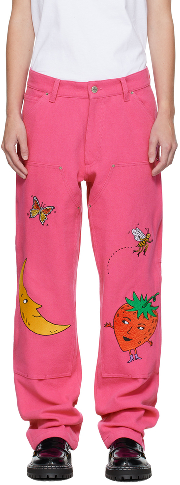sky high farm workwear pink workwear jeans