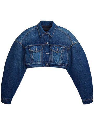 marc jacobs cropped padded jacket in blue