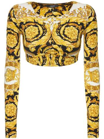 versace barocco tech jersey long sleeve top