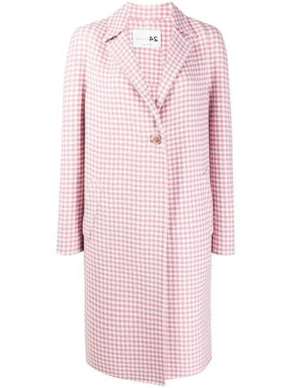 Manzoni 24 dogtooth pattern midi coat in pink