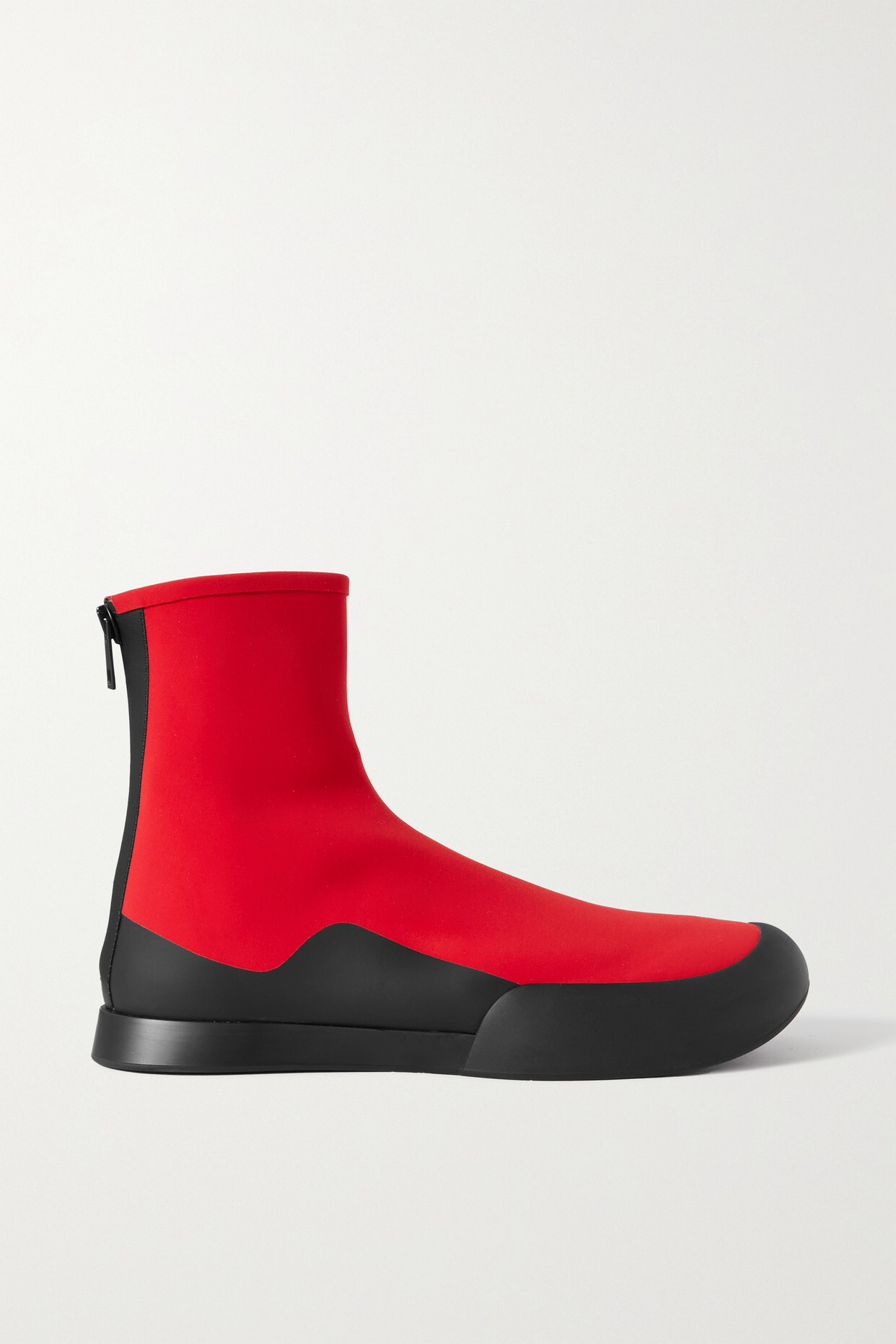 The Row - Rubber-trimmed Scuba Ankle Boot - Red