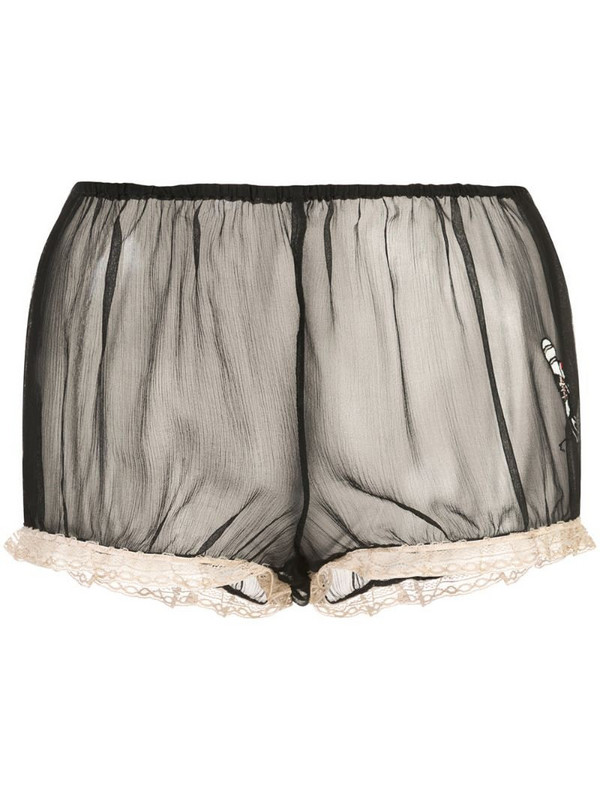 Kiki de Montparnasse x Caroline Vreeland microphone sheer shorts in black