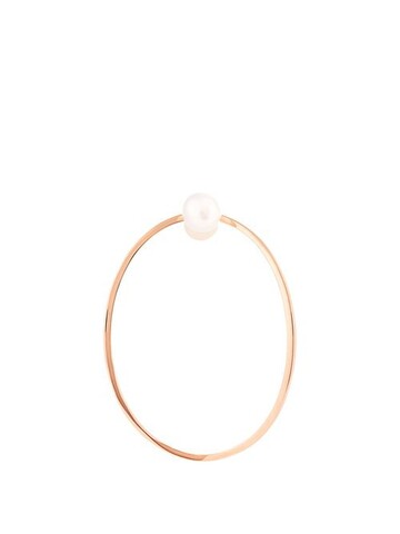 delfina delettrez - pearl & pink gold medium earring - womens - pink gold