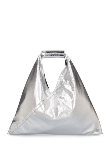 mm6 maison margiela mini japanese top handle bag in silver