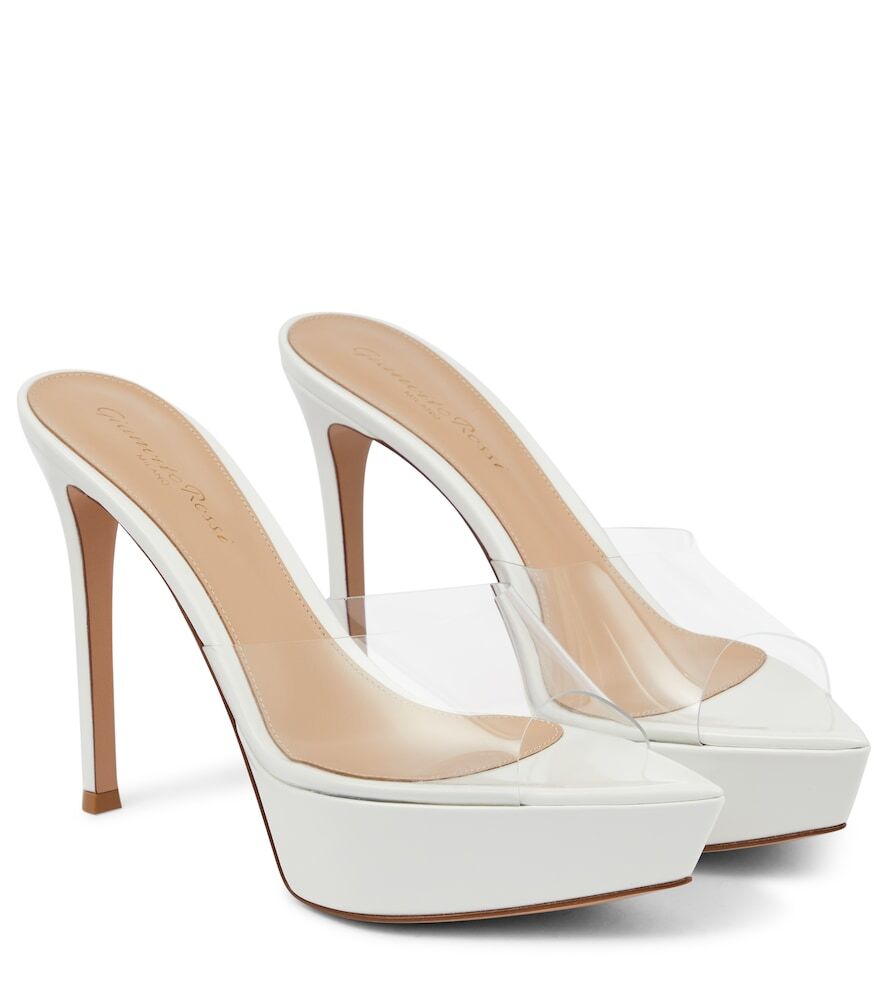 Gianvito Rossi Betty PVC and leather sandals in white