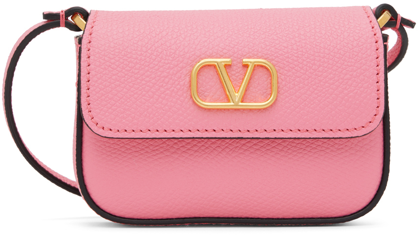 Valentino Garavani Pink VLogo Shoulder Bag in rose