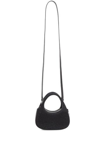 coperni swipe micro crystals top handle bag in black