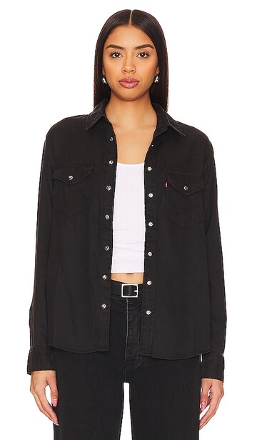 levi's iconic western shirt in black