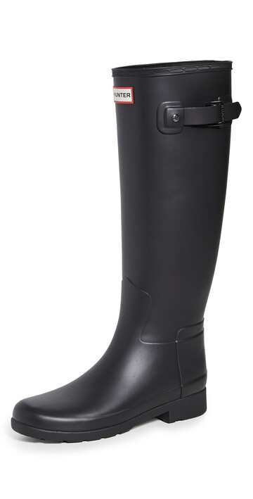 Hunter Boots Refined Tall Matte Boots in black