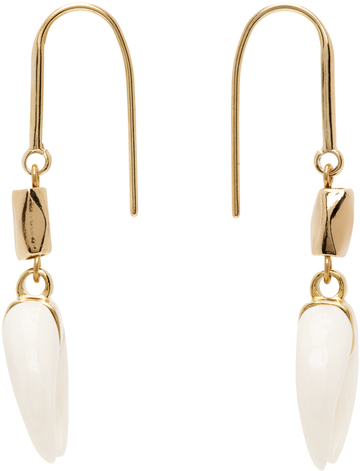 isabel marant gold & white aimable earrings in ecru