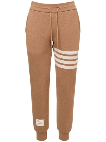 THOM BROWNE Cashmere Knit Sweatpants in camel