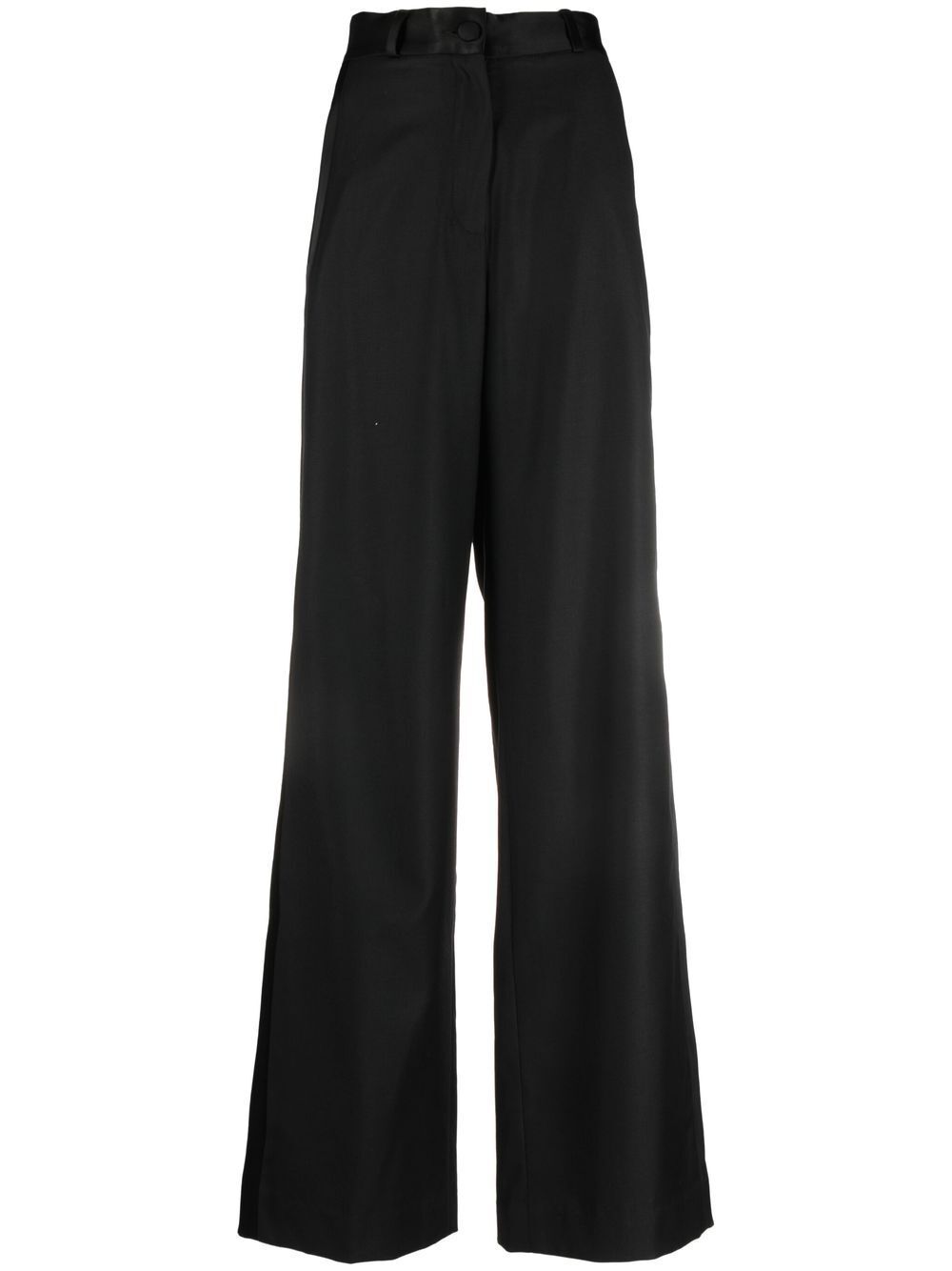 Almaz wool wide-leg trousers - Black