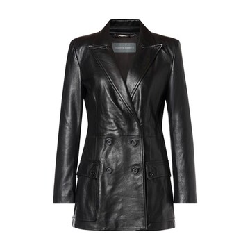 Alberta Ferretti Double-breasted jacket in nappa leather in nero