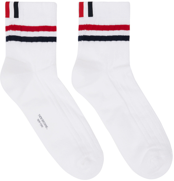 thom browne white striped socks