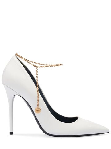 tom ford 105mm patent leather pumps in white