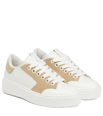 see by chloé essie leather sneakers in white