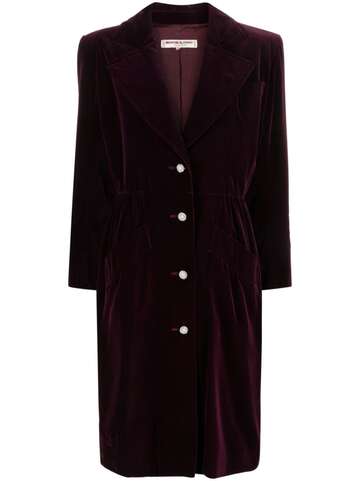 saint laurent pre-owned single-breasted velvet coat - purple