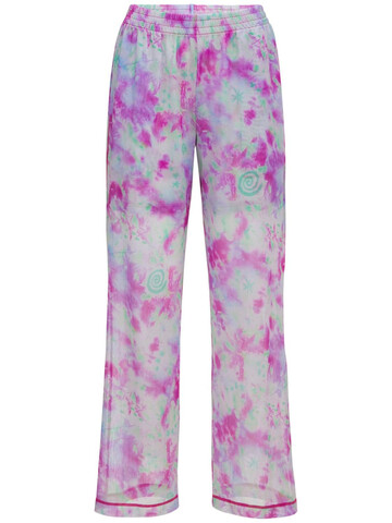 MCQ Relaxed Mesh Printed Pants in fuchsia / multi