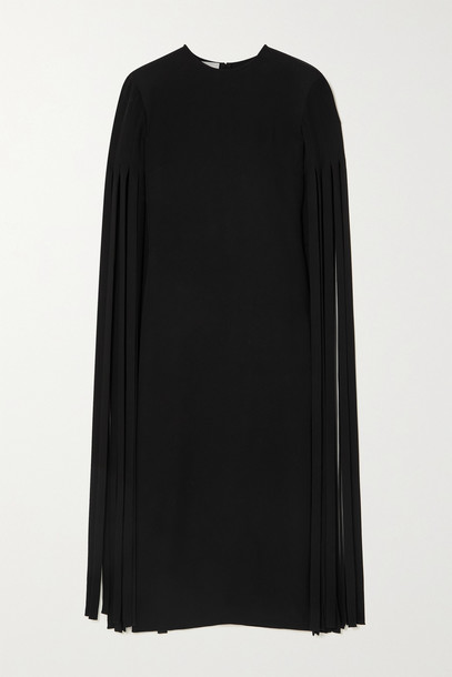 VALENTINO - Tasseled Silk-cady Midi Dress - Black