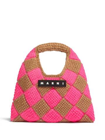 marni market diamond geometric-print tote - pink