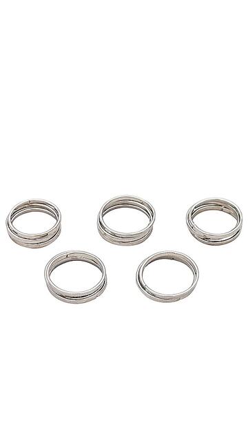 8 other reasons simple band ring set in metallic silver