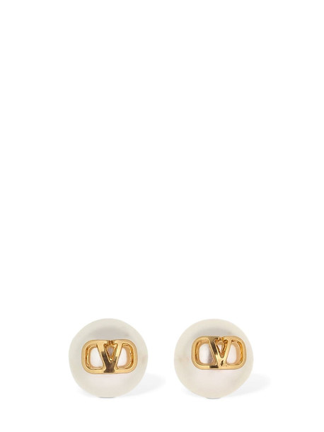 Valentino Logo Stud Earrings in gold