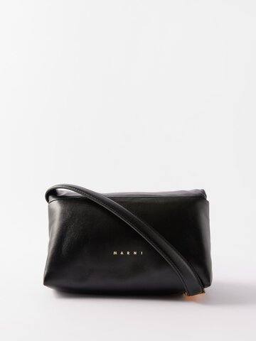marni - prisma small padded leather shoulder bag - womens - black