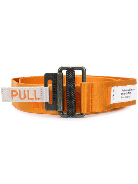 Heron Preston logo detail belt in orange