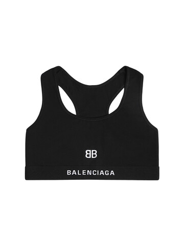 BALENCIAGA Cotton Jersey Sports Bra in black