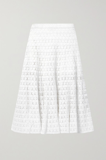 LOVESHACKFANCY - Mardi Crocheted Cotton Midi Skirt - White