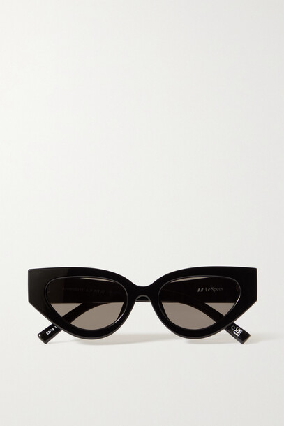Le Specs - Aphrodite Cat-eye Acetate And Gold-tone Sunglasses - Black