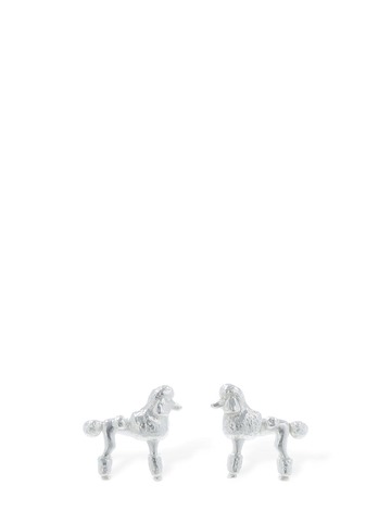 HATTON LABS Poodle Stud Earrings in silver