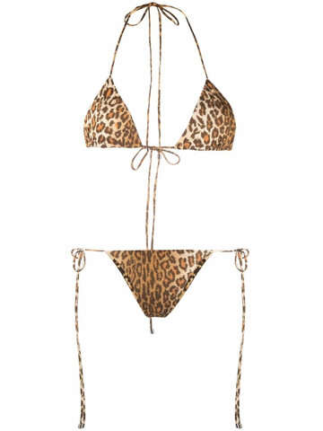 manokhi leopard-print bikini set - brown