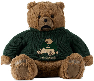 Saintwoods SSENSE Exclusive Brown & Green Sweater Teddy Bear in multi
