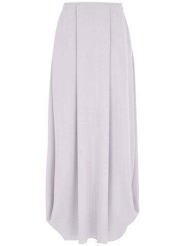 GIORGIO ARMANI Georgette Asymmetric Silk Long Skirt in grey