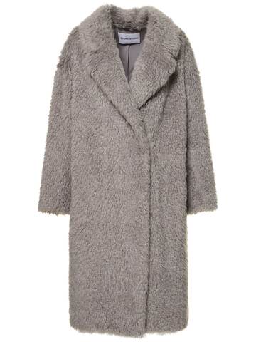 stand studio nicole faux fur coat in grey