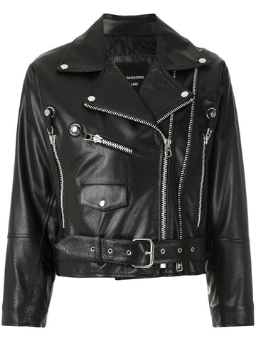 À La Garçonne + Kalline leather biker jacket in black
