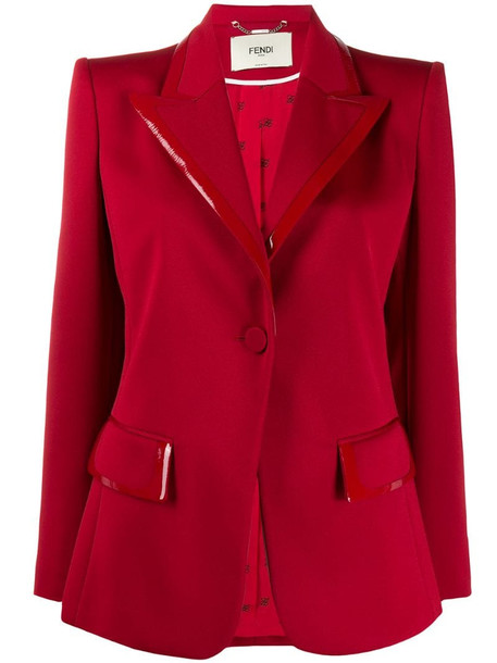 Fendi patent detail structured blazer in red
