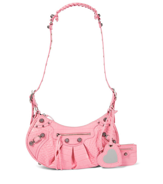 Balenciaga Le Cagole Small leather shoulder bag in pink