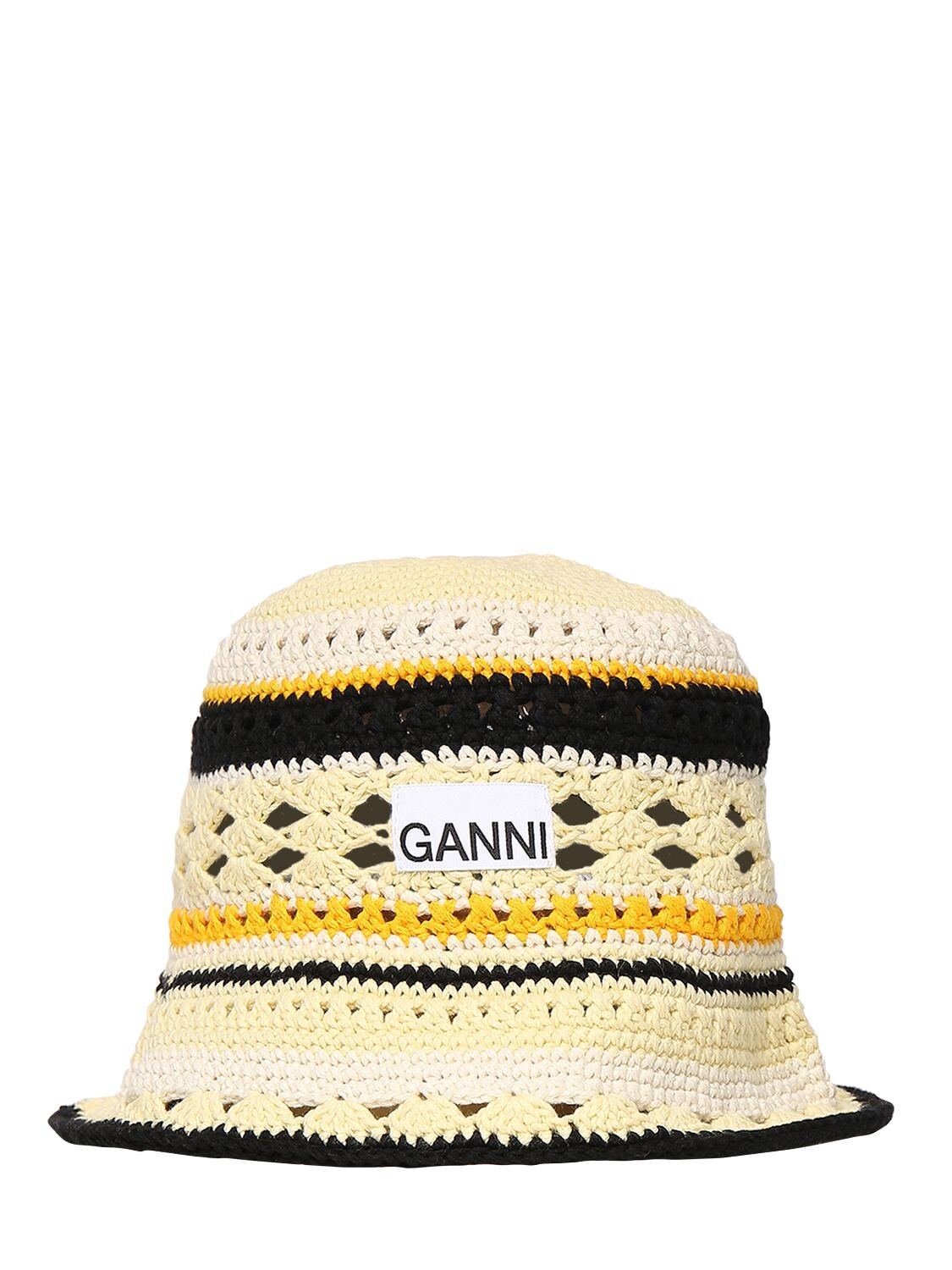 GANNI Crocheted Organic Cotton Bucket Hat