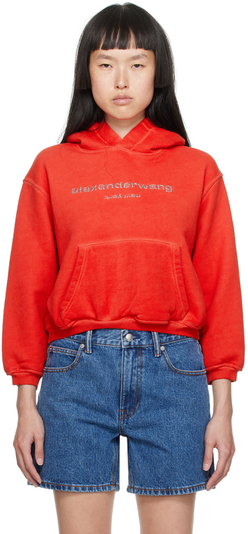 alexander wang red glitter hoodie
