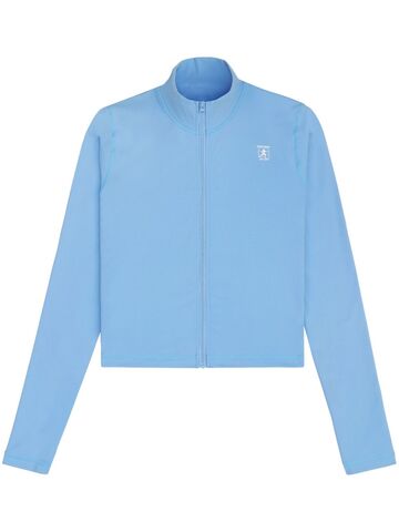 sporty & rich runner logo-print track jacket - blue