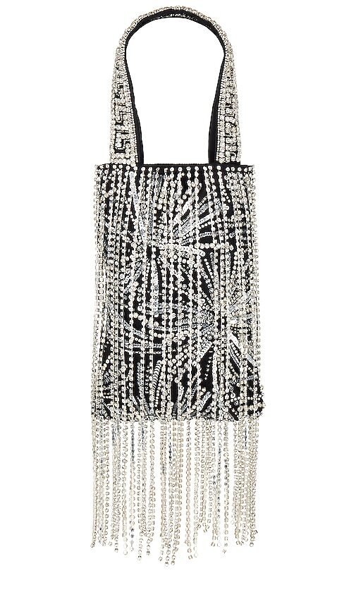 retrofete Avery Crystal Bag in Silver And Black in Metallic Silver