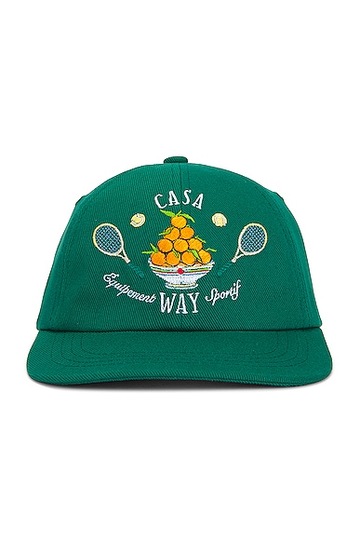 casablanca casa way embroidered cap in green