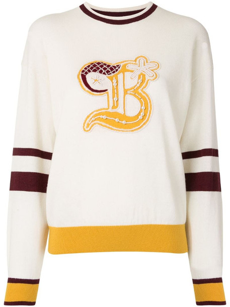 BAPY BY *A BATHING APE® colour-block embroidered jumper in white