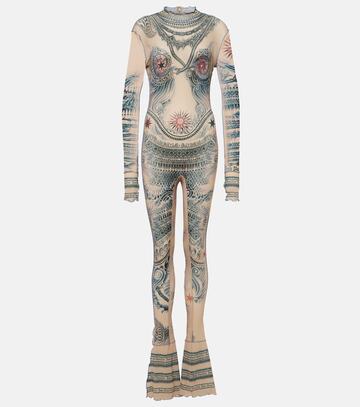 jean paul gaultier tattoo collection mesh jumpsuit