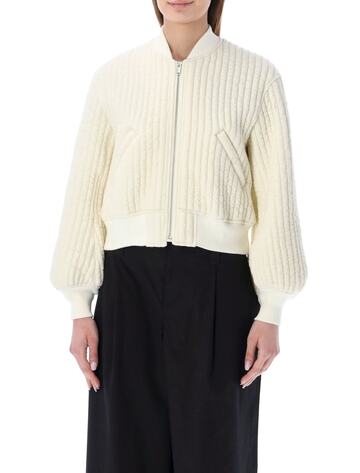 Undercover Jun Takahashi Quilted Bomber Jacket in ivory
