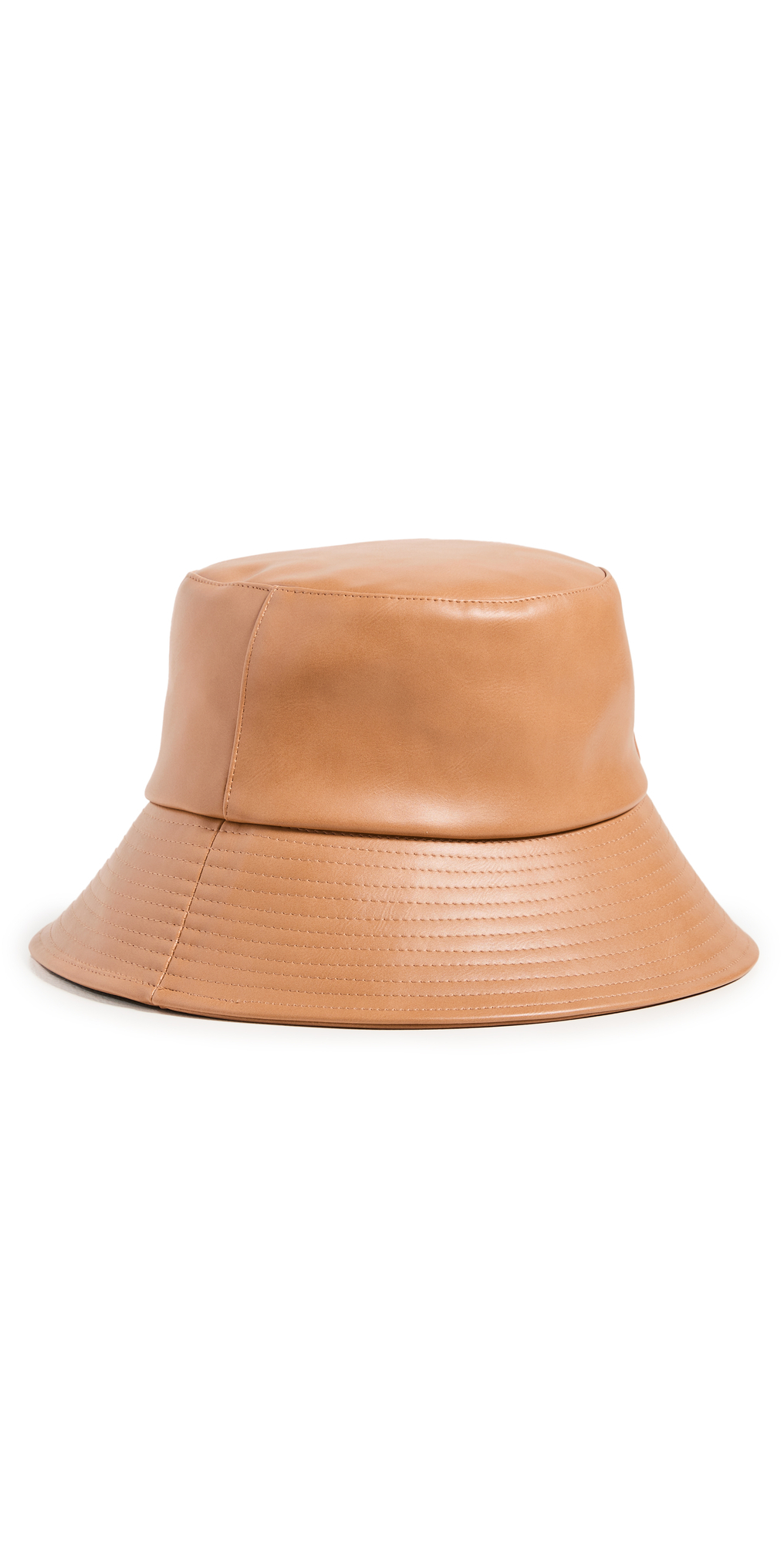 Lack Of Color Vegan Leather Wave Bucket Hat in tan